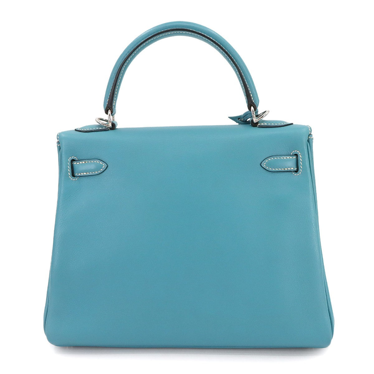 HERMES Kelly 25 Veau Gulliver Bleu Jean Hand Shoulder Bag 903020092