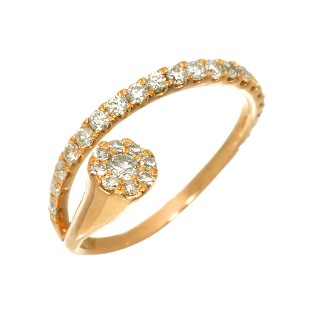 Diamond 0.50ct Ring 18K PG Pink Gold 750 Size6-6.25(US) 903237212