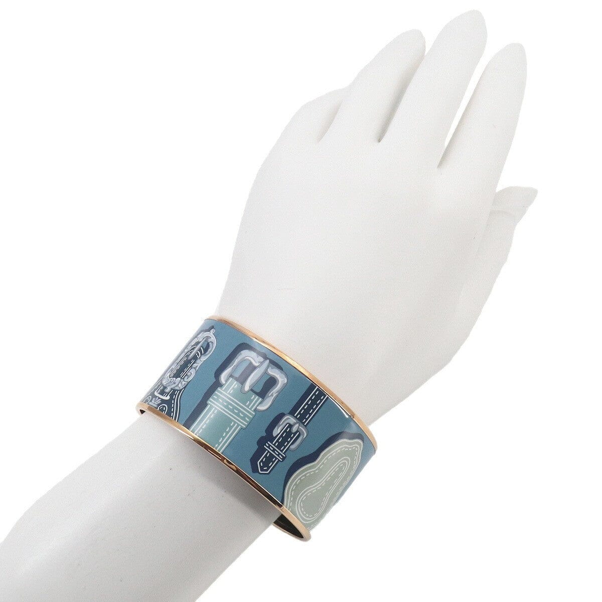 Luxury Promise Japan HERMES Email TGM Bracelet Bangle Blue Multicolor Gold Accessory 90325477