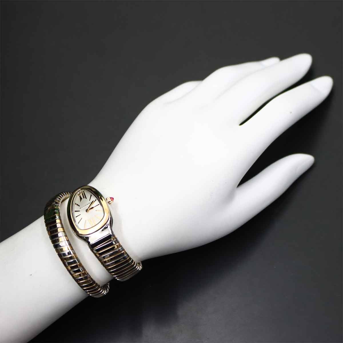 BVLGARI Serpenti Tubogas SP35SPG Quartz K18PG Quartz Silver Dial 903159253