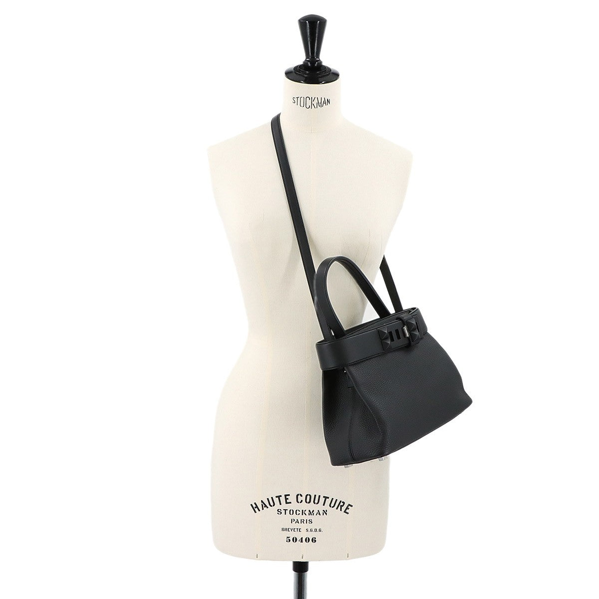 HERMES Meor 27 Togo Swift Black 2way Hand Shoulder Bag Purse 903159519
