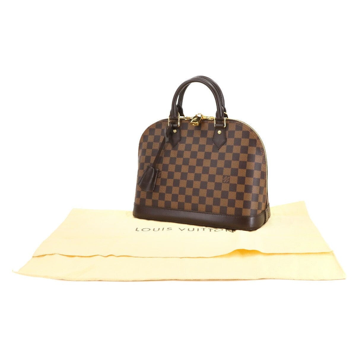LOUIS VUITTON Damier Alma PM Hand Bag Ebene Brown N51131 Purse 903037201