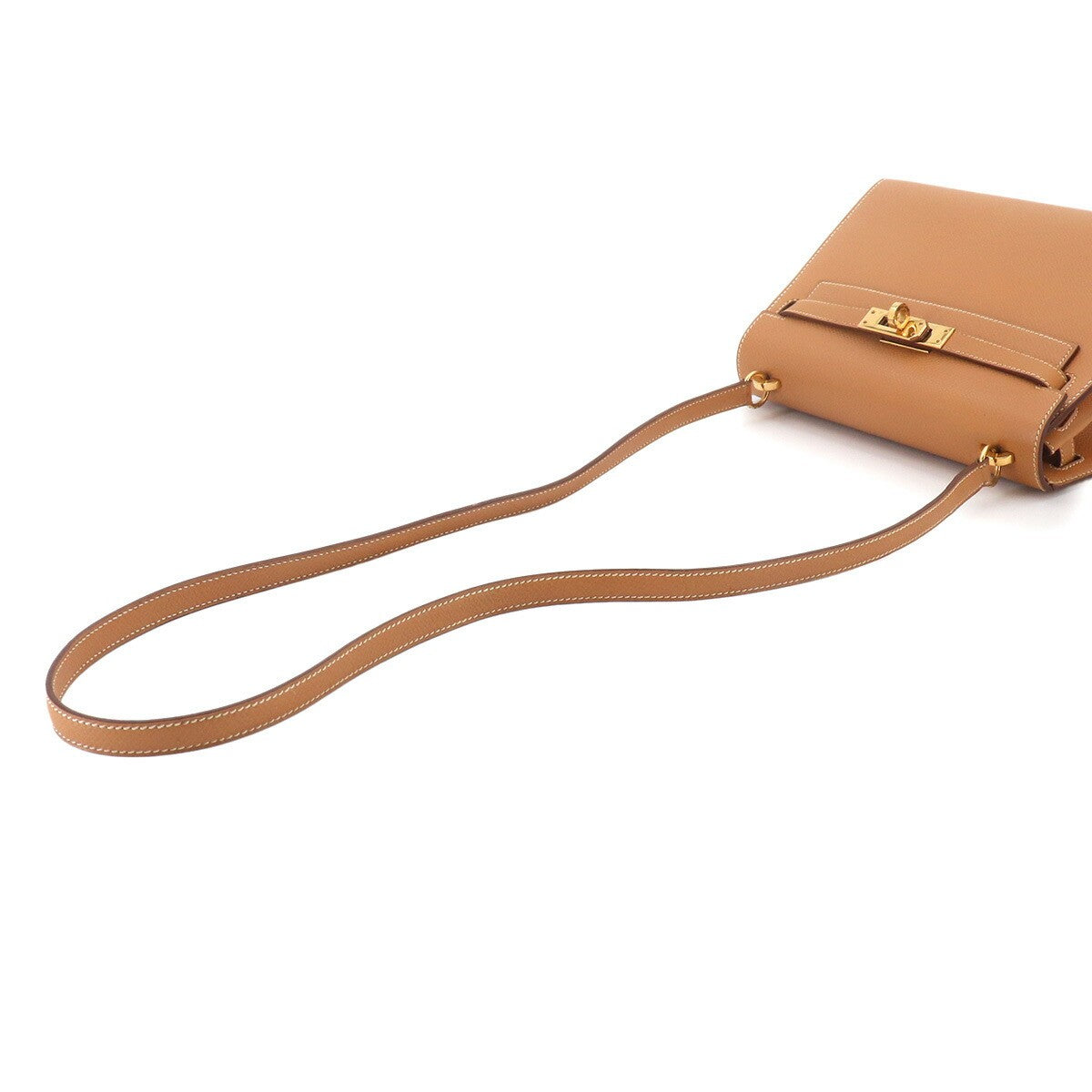 HERMES Mini Kelly 20 Shoulder Bag Couchevel Epsom Natural Brown 903294334