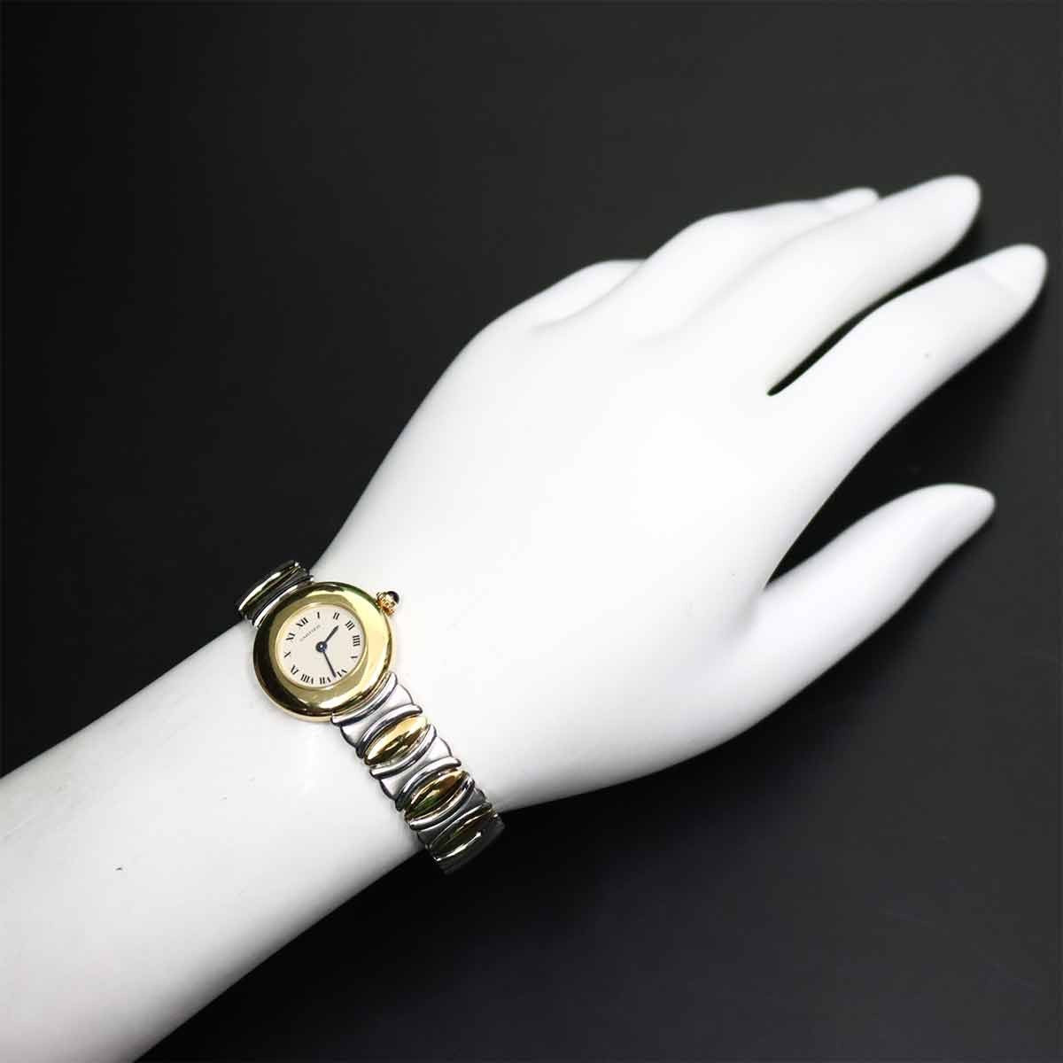 Cartier Colisee W40001F2 Quartz 750 YG Cream Ladies Watch 903148353