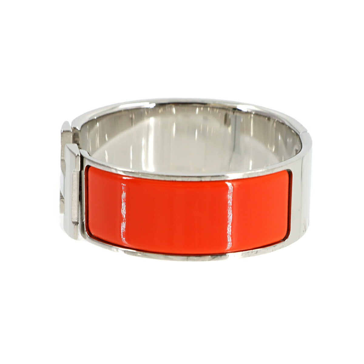HERMES Clic Clac H Bangle Orange Silver Accessory 903171593