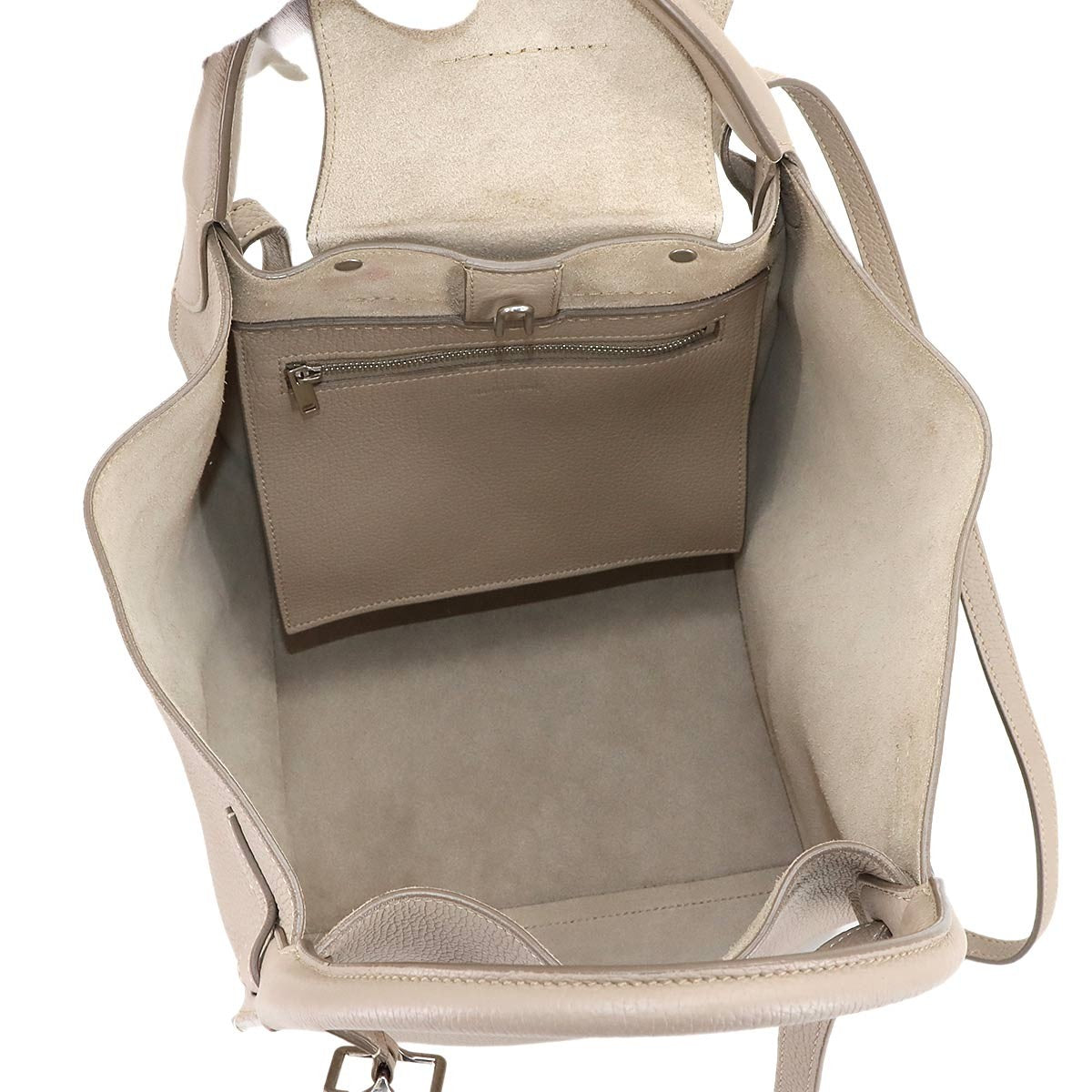 CELINE Big Bag Small With Longstrap Hand Shoulder Bag Leather Beige 903041345