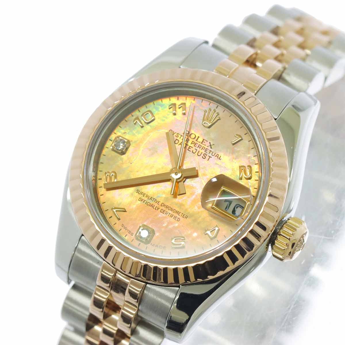 ROLEX Datejust 179171N2BR Serial D 2P Diamond Pink Gold Dust Dial 903016096