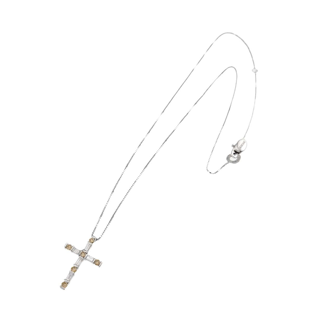 DAMIANI Diamond Cross Necklace 18K WG 750 903104682