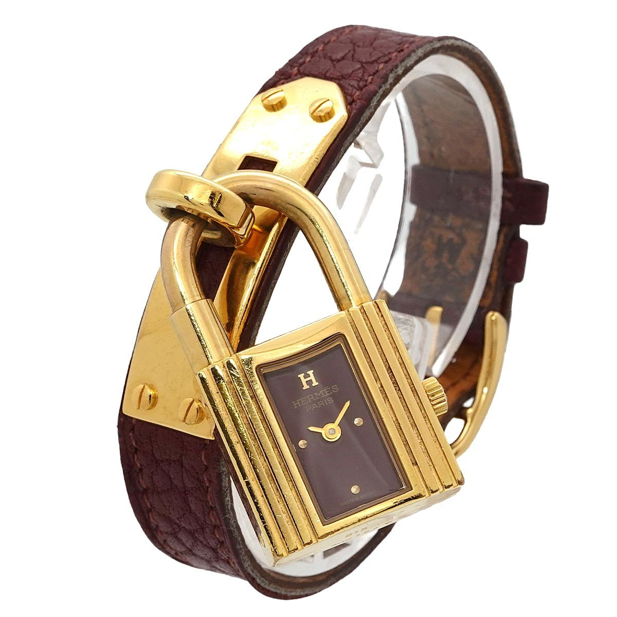 HERMES Kelly Watches Quartz bordeaux Dial Vintage Cadena Ladies 903380291