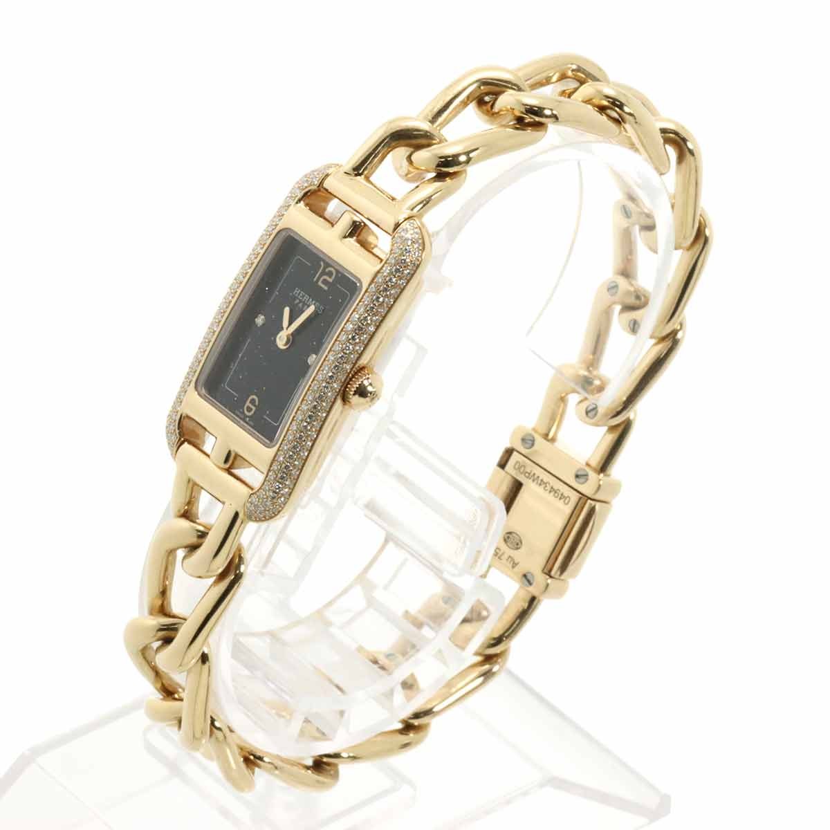 HERMES Nantucket NA2.171c 2P Diamond K18PG Quartz Watch 903058222