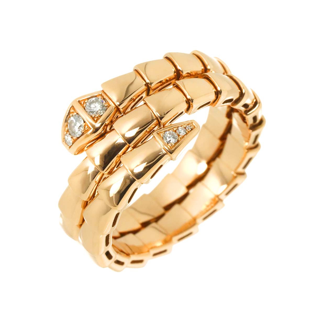 BVLGARI Serpenti Viper Diamond Ring 18K PG 750 sizeXL 8-8.25(US) 903115480
