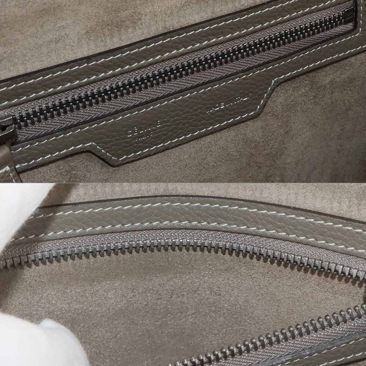 CELINE Luggage Micro Shopper Hand Bag Leather Souris 167793 Purse 9030157010