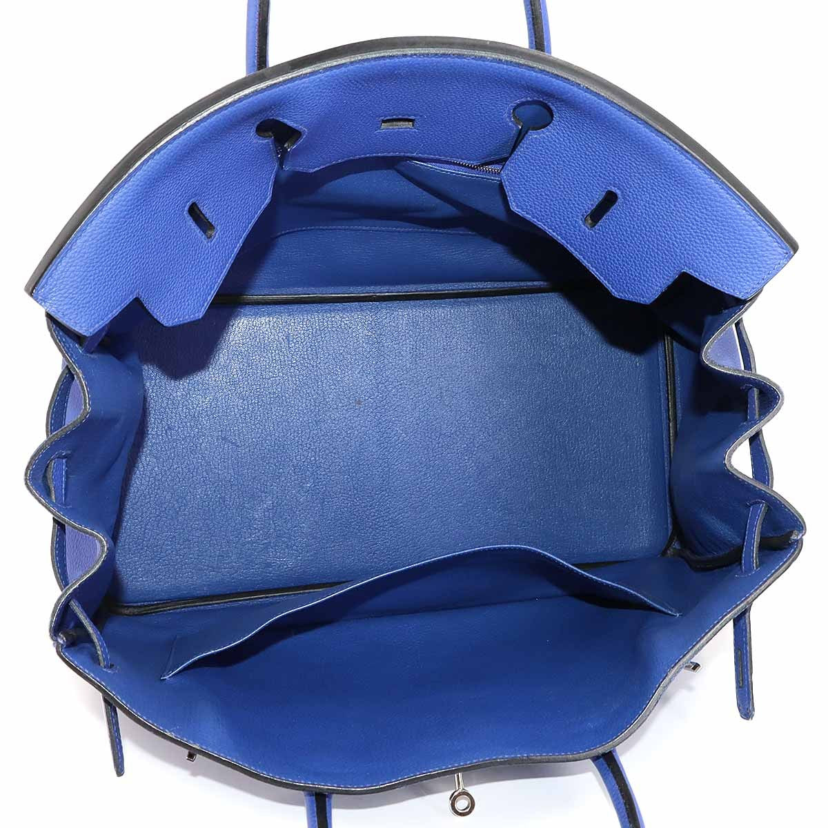 HERMES Birkin 40 Veau Togo Blue Electrique Hand Bag Purse 903031725