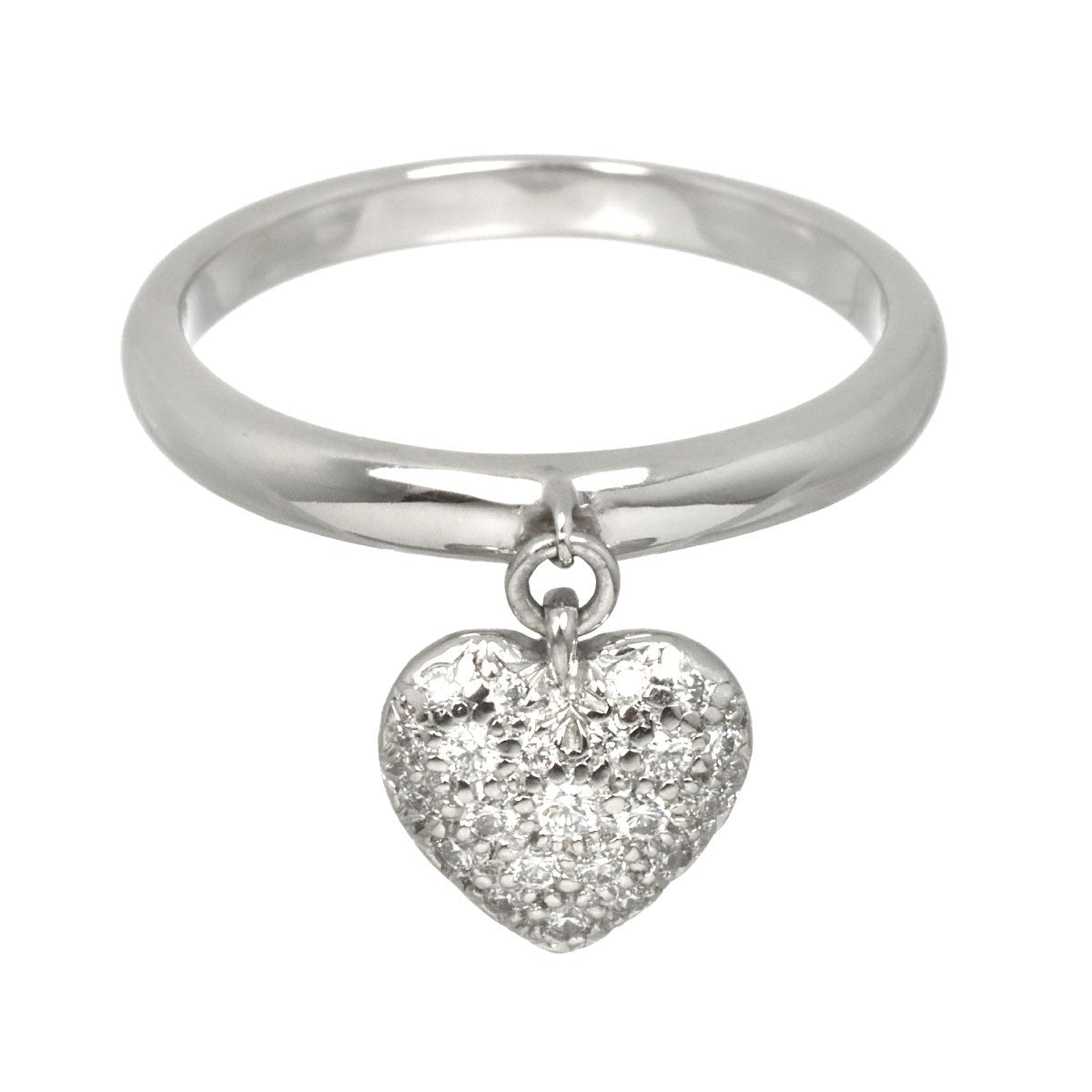 TIFFANY Co. Sentimental Heart Diamond Ring Platinum Size7.25(US) 903230621