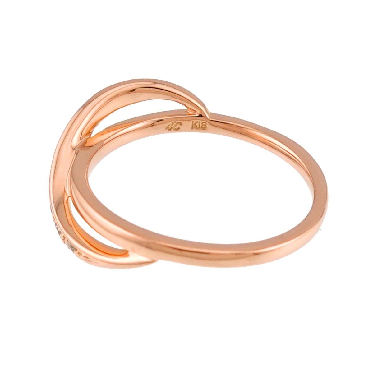 4C Diamond Ring 18K Pink Gold 750 Size6(US) 903296182