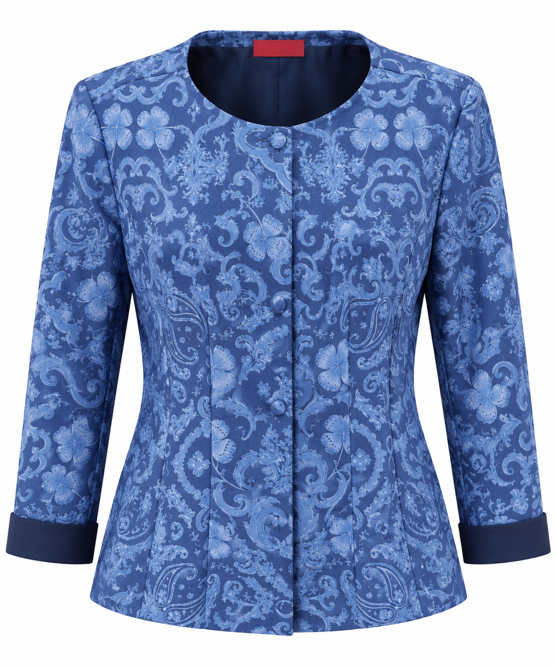 JACKET COLLINETTE SUEDE MOSAIC NAVY SILK MCL13591