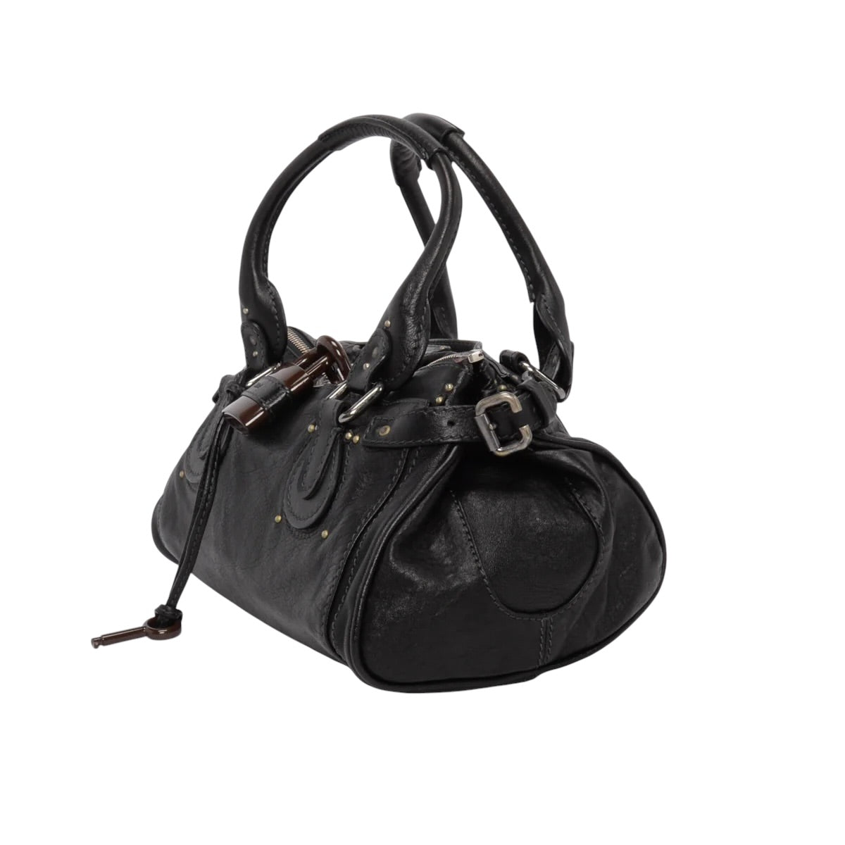 Chloe Black Grained Calfskin Small Paddington Bag