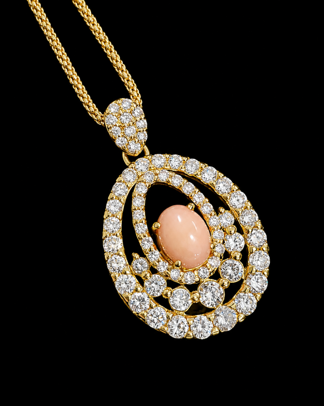 Conch Pearl Diamond Necklace in 18K / P1.445ct / D2.0ct 9730 JJC0710