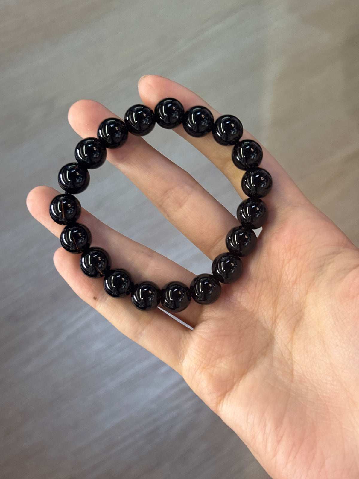 Piano Black Lemurian Bracelet 10mm HKDXB0980