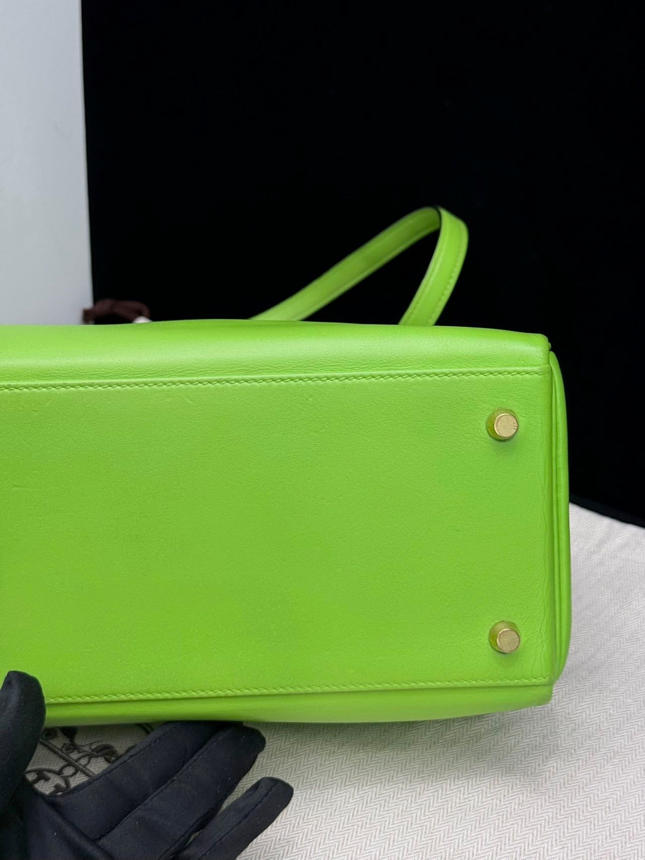 Hermès Kelly 35 Green GHW Square B