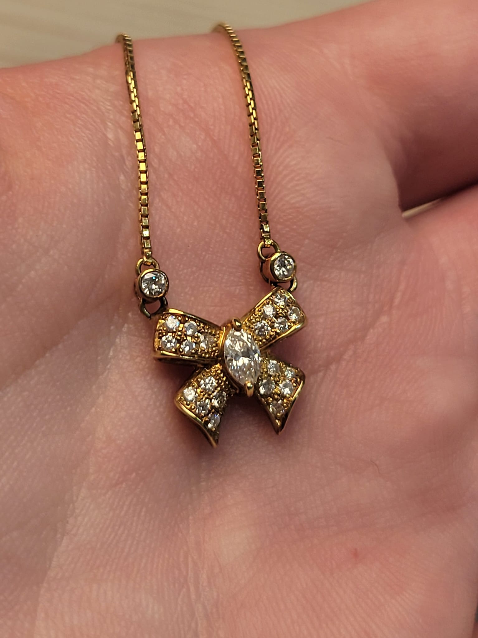 Diamond Necklace in 18K / D0.17ct/0.25ct (42cm) 5414 JJC0606
