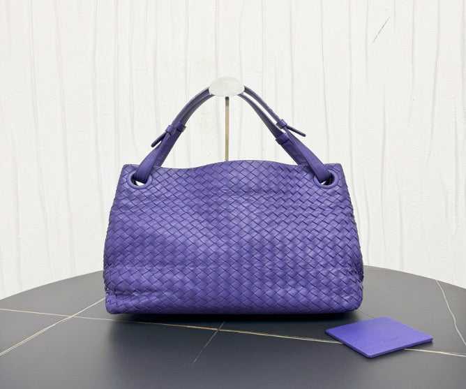 Bv purple woven double bridge handbag/shoulder bag 33 18775551