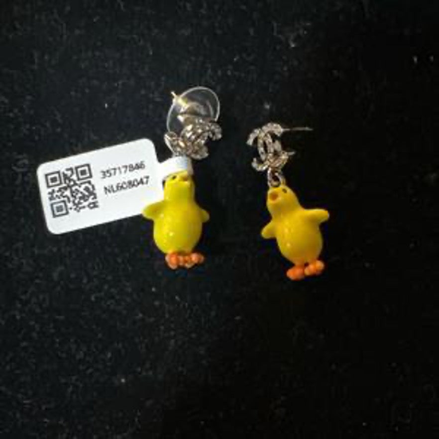 CHANEL Little Yellow Duck Double C Earrings NL608047