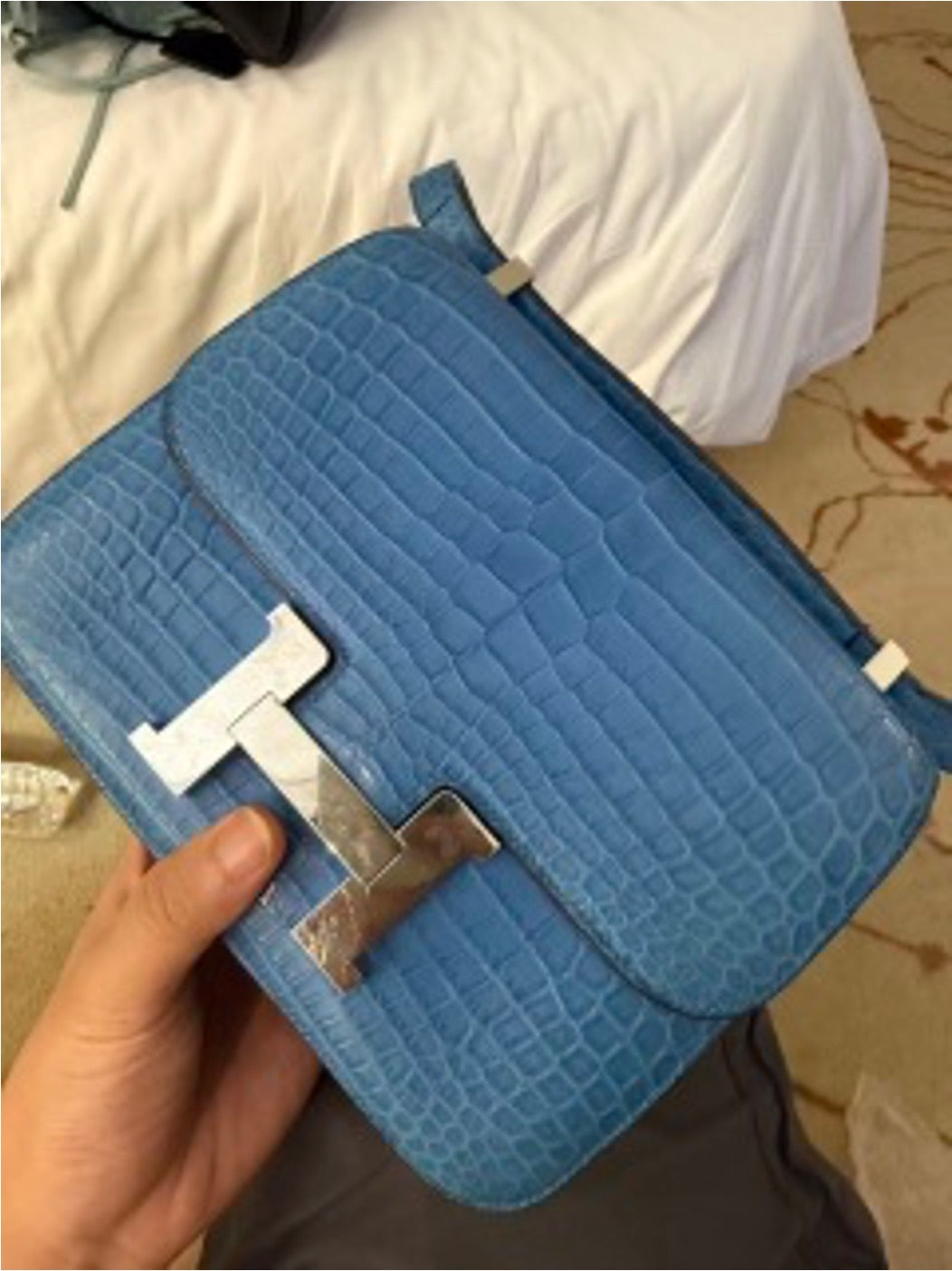 Hermes Constance 24 Mykonos Crocodile US662141