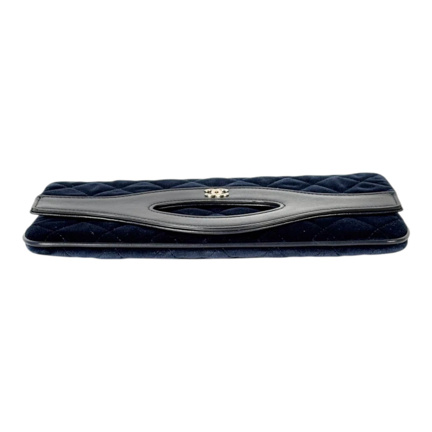 Chanel 31 Navy Velvet Clutch Bag