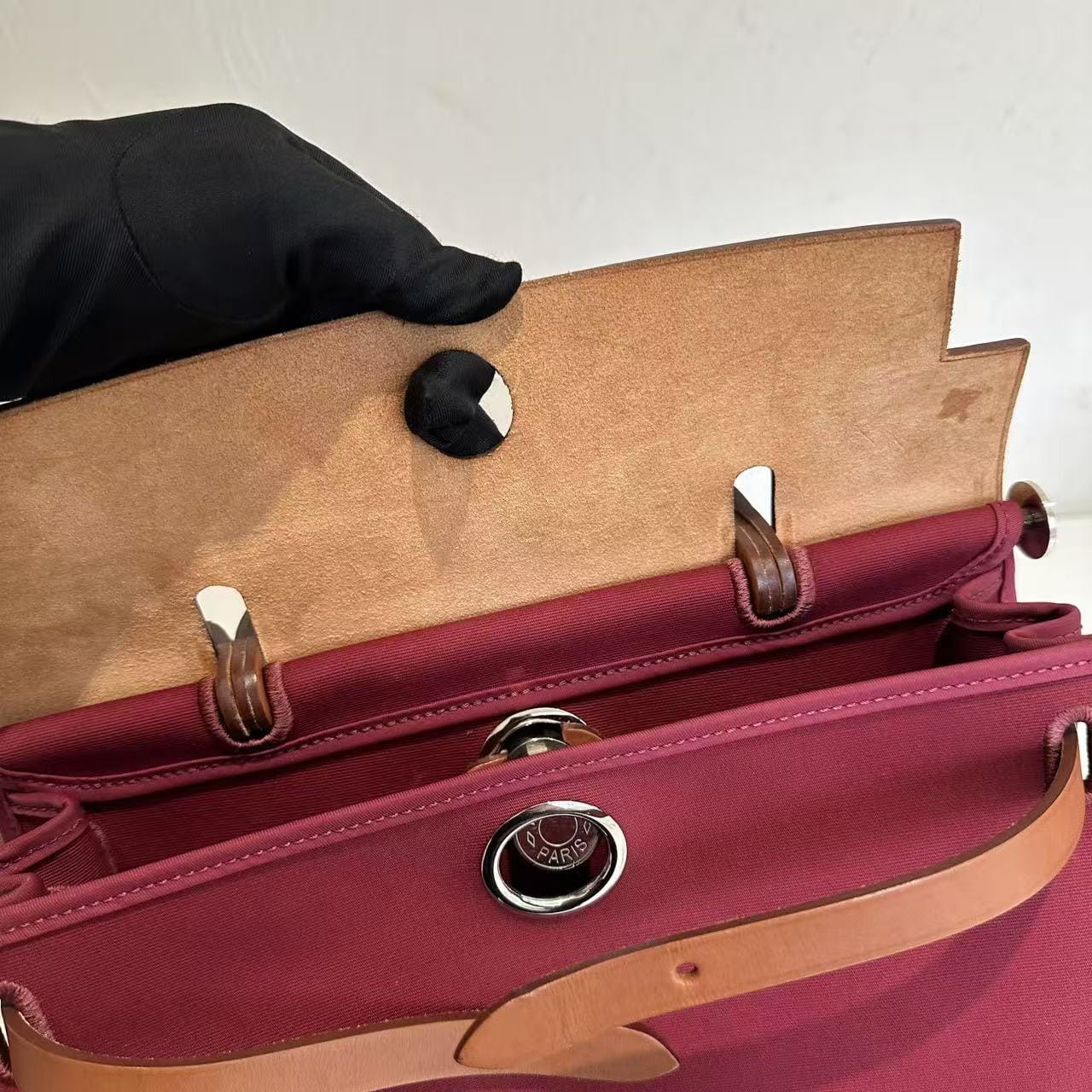 Hermès Herbag 31 Two-Tone Convertible Bag - Burgundy & Tan