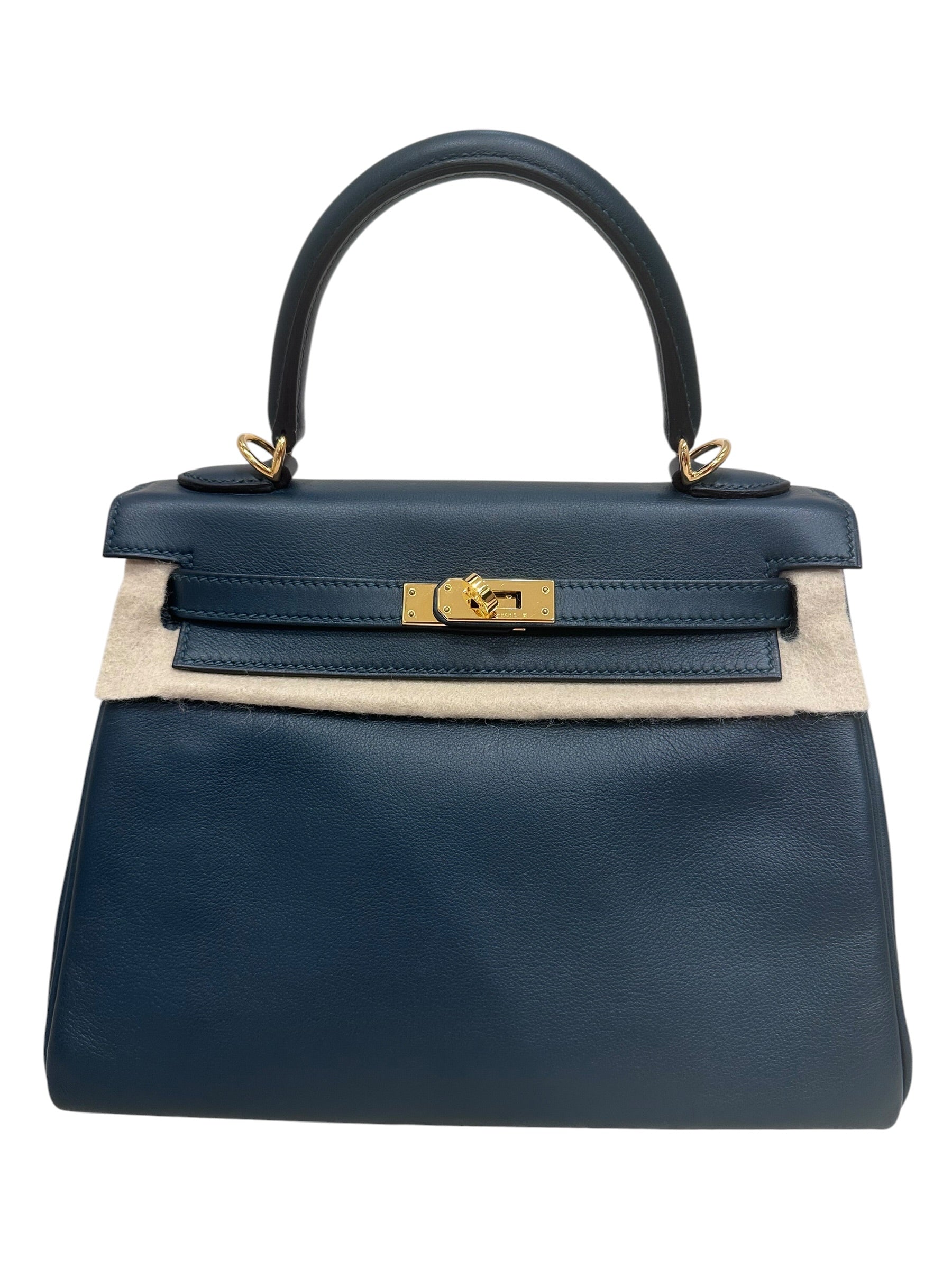 Hermes Kelly 25 in Dark Green Swift with GHW - Full Set