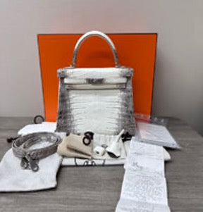 HERMES Himalayan Silver Buckle Kelly 25 Handbag/Shoulder Bag 3032603224133