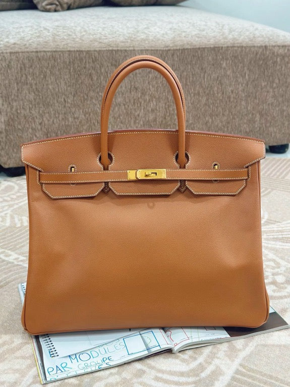 Hermes Vintage Birkin 40 Gold Courchevel GHW #E SYC2213