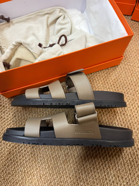 Hermès Brown H-Cut Slide Sandals size 36