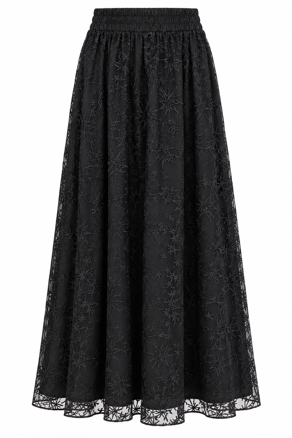 TROUSER KARLITA BLACK TULLE STAR EMBROIDERY MCL13529
