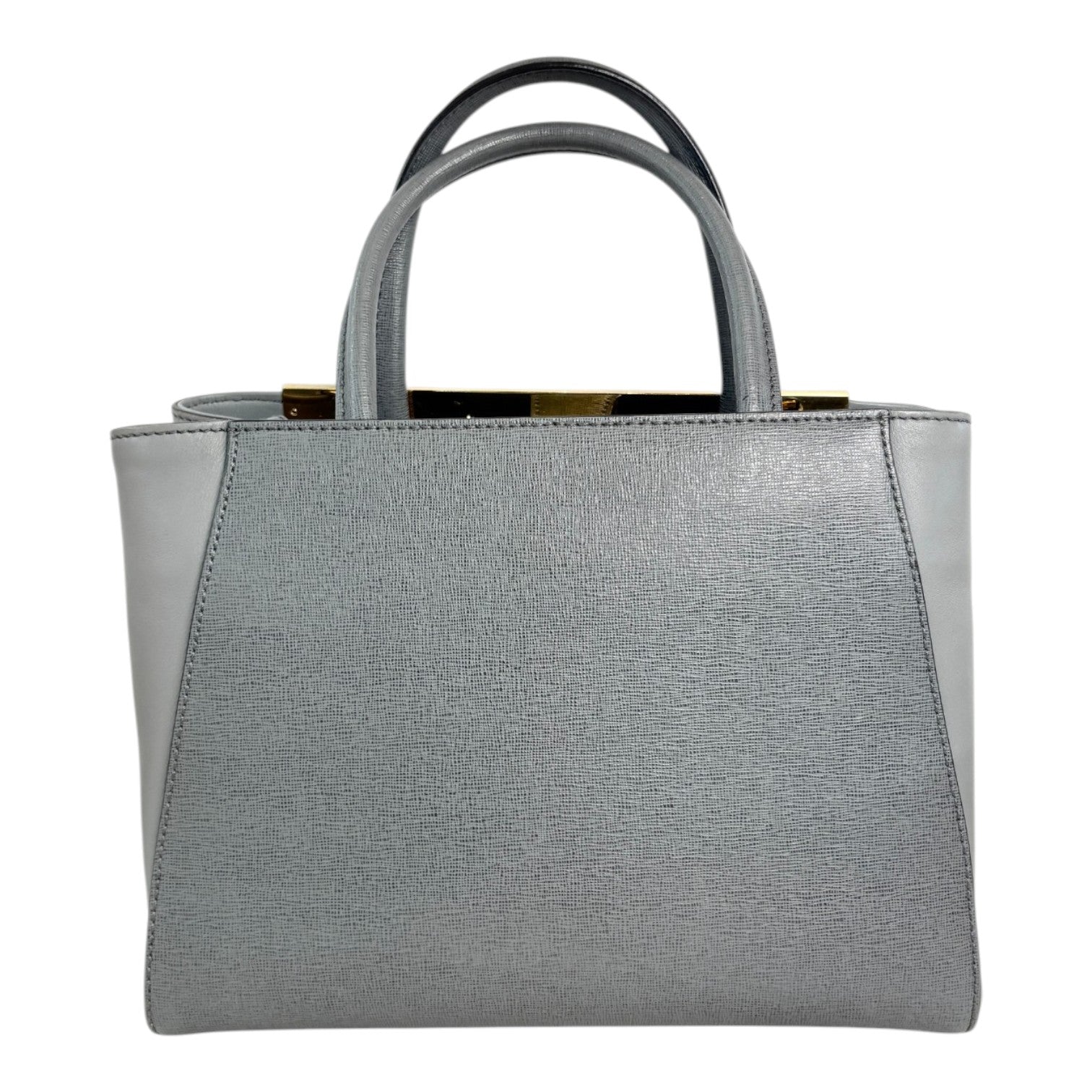 Fendi Petite 2Jours Vitello Elite Tote Grey Bag