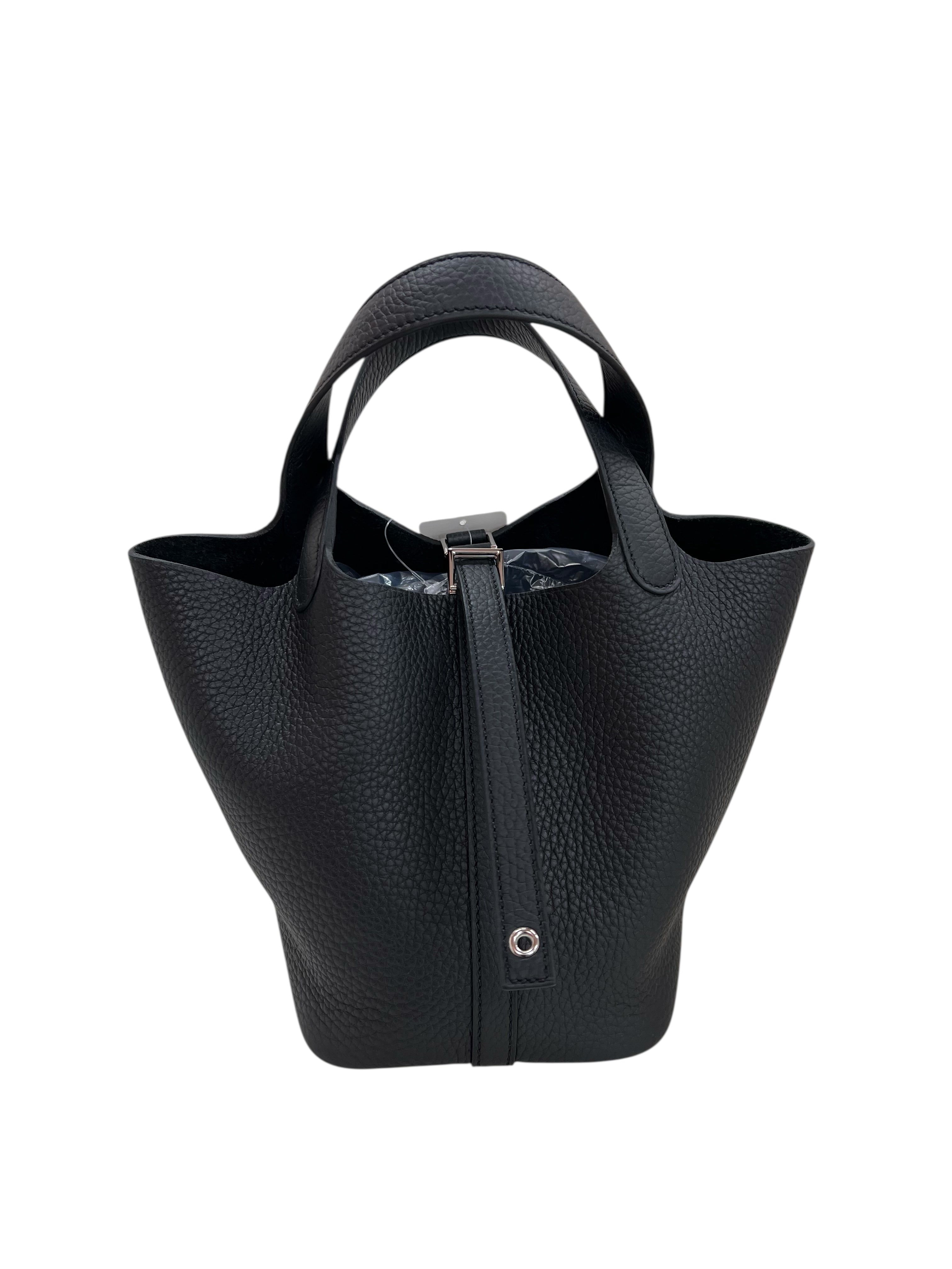 Hermes Evelyn PM Black Clemence PHW #K SKCJB-270866