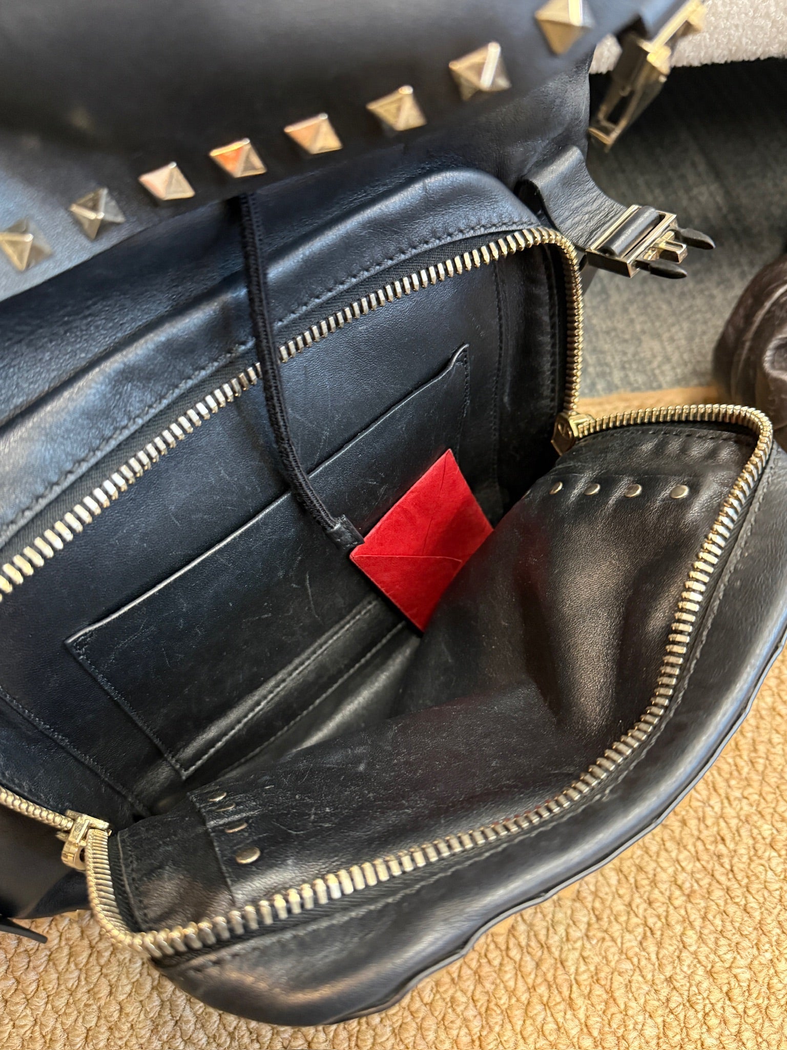 Valentino Garavani Rockstud backpack crafted in black leather