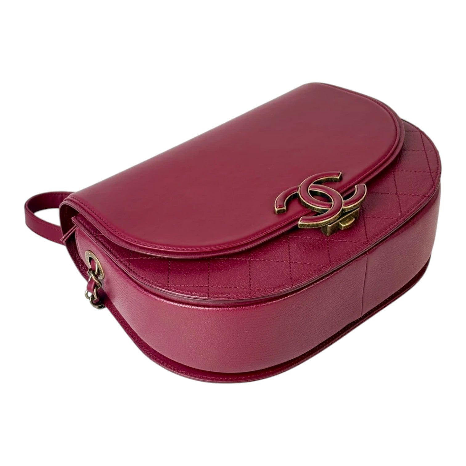 Chanel Burgundy CoCo Curve Top Handle with Chain Strap Bag