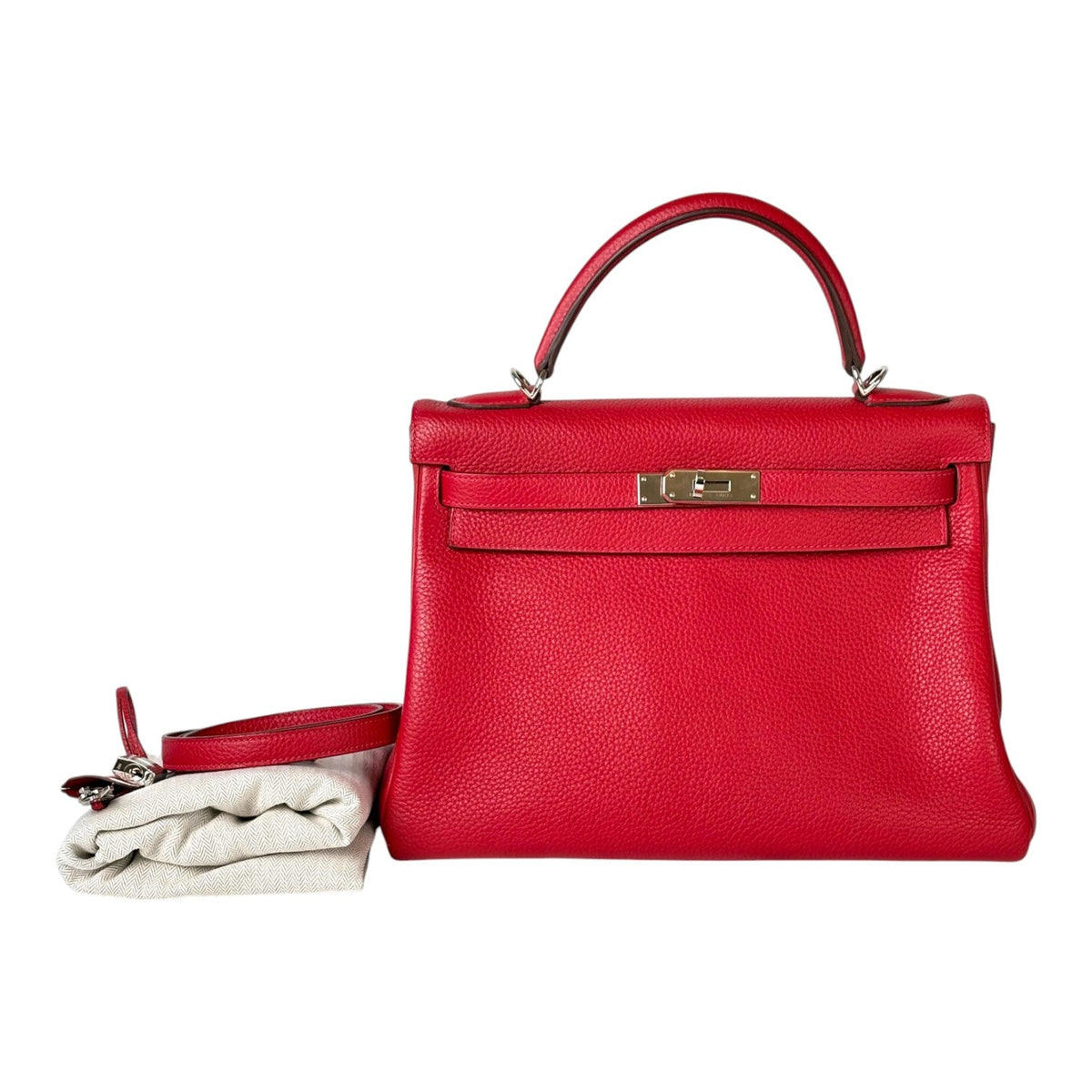 Hermes Red Kelly 32cm in Togo with PHW