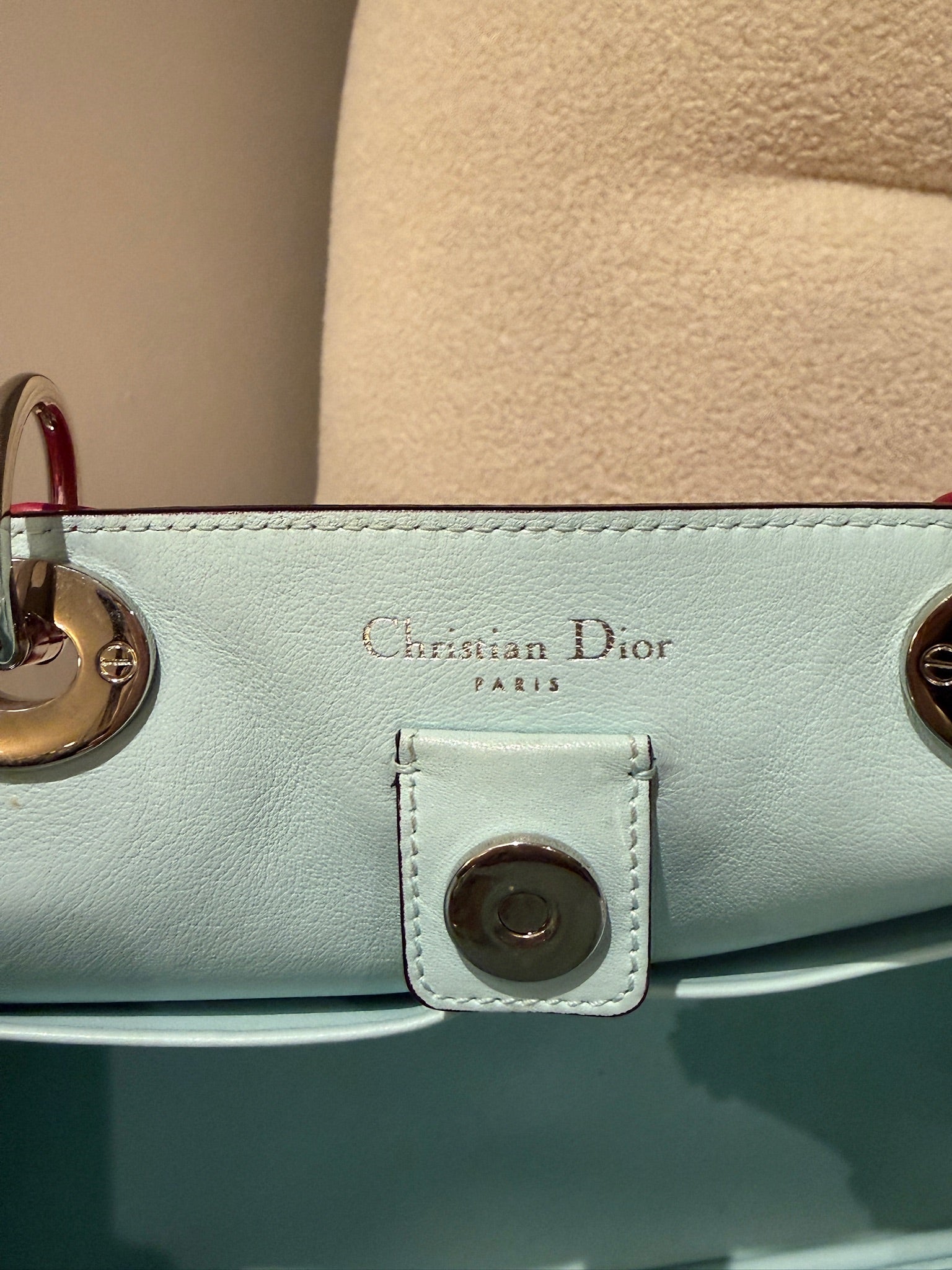 Christian Dior Calfskin Medium Diorissimo Bag Fuchsia