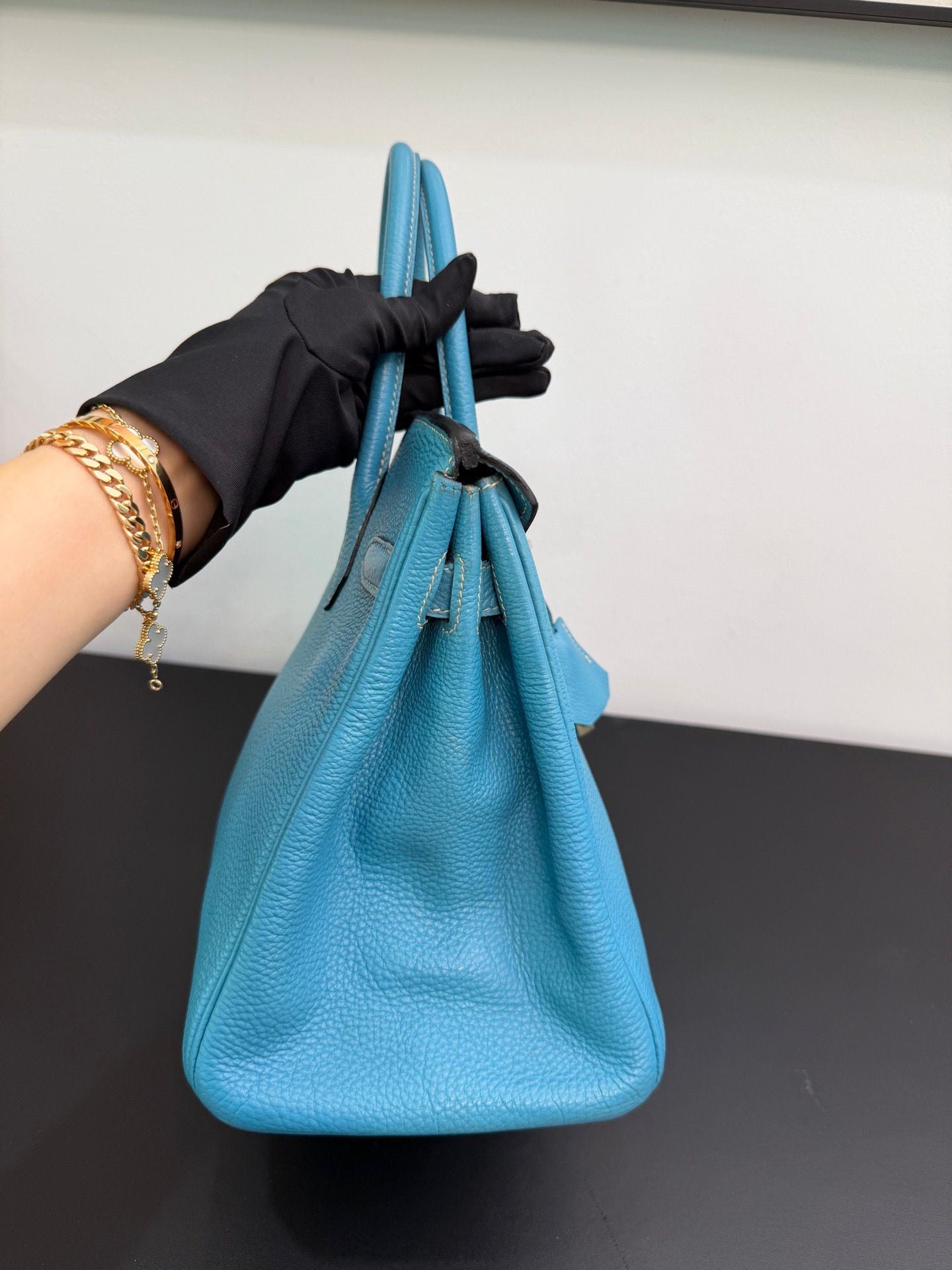 Hermès Birkin 30 Blue Jean PHW Togo Leather Square H Stamp