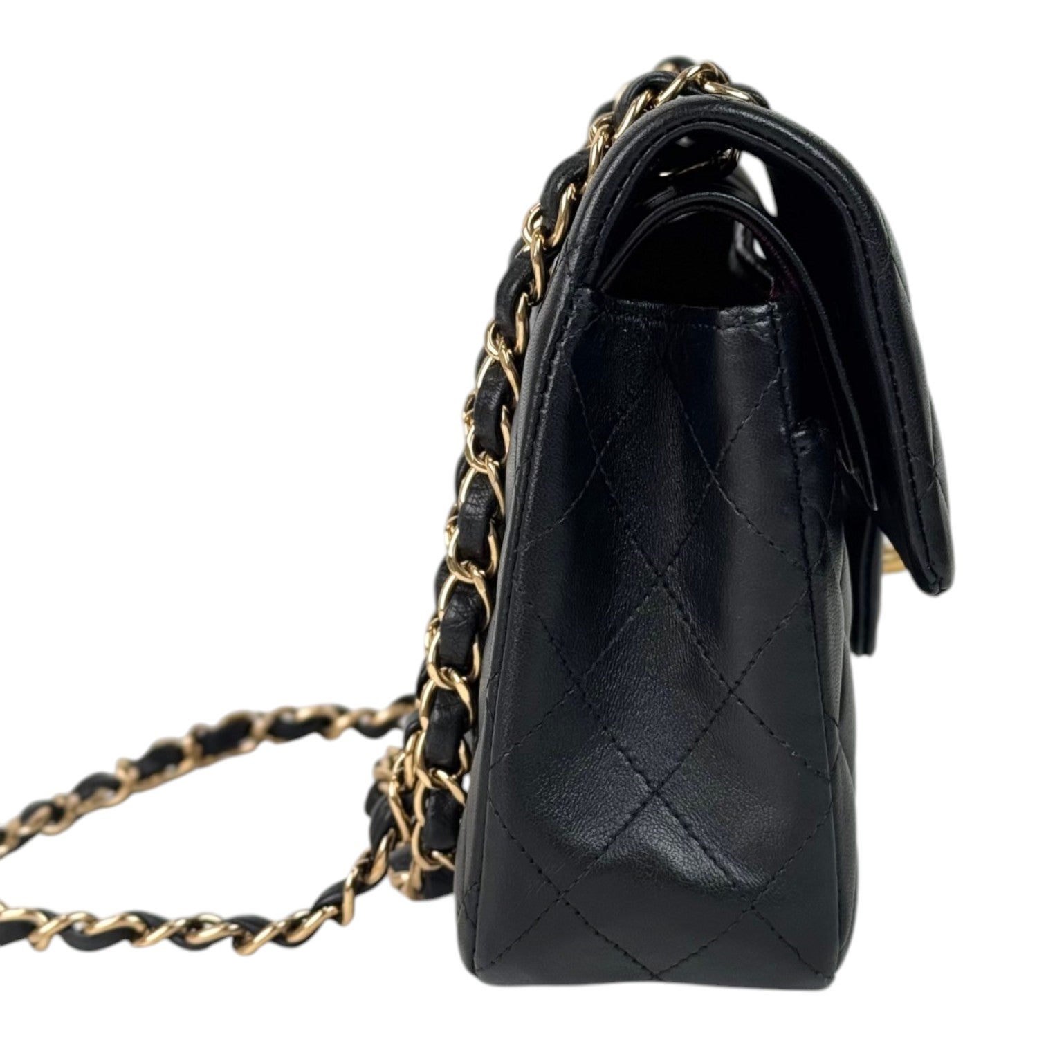 Chanel Classic Flap Small Black Gold Lambskin - Full Set