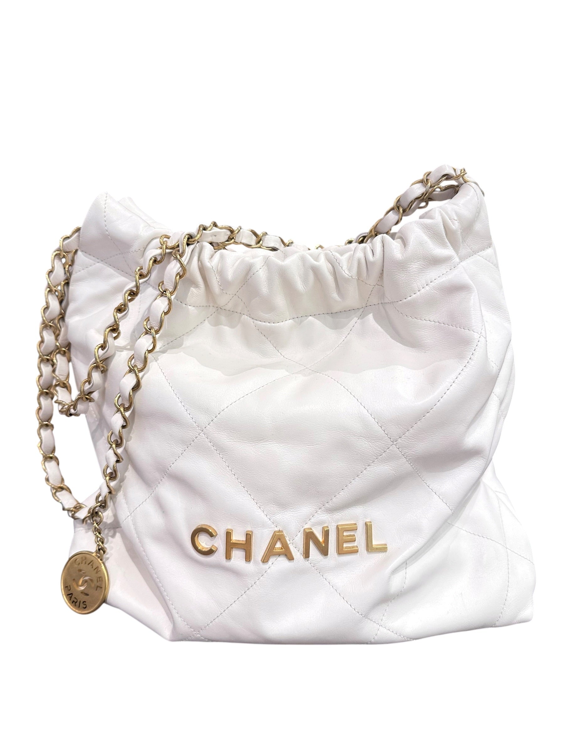 Chanel 22 White Small