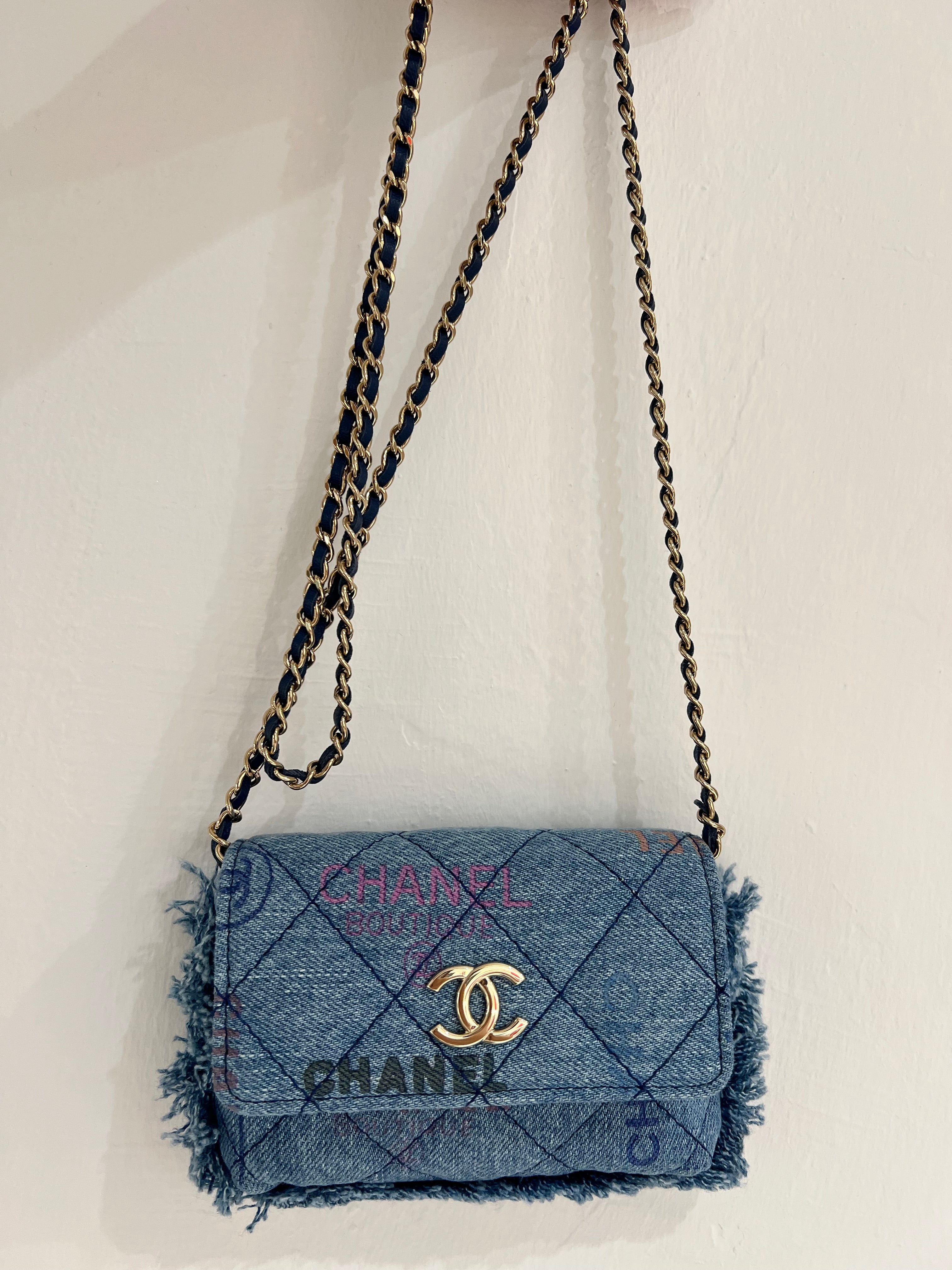 CHANEL BLUE DENIM BAG BAG SYC1962