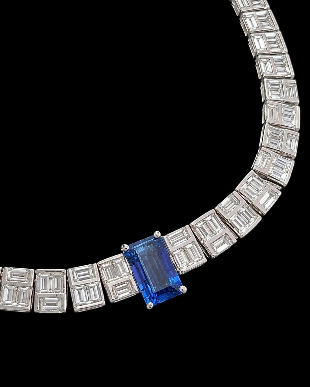 Paraiba Tourmaline GIA Brazil NoHeat Tennis Necklace in K18WG/ T1.40/ D14.00 1023 JJC0699
