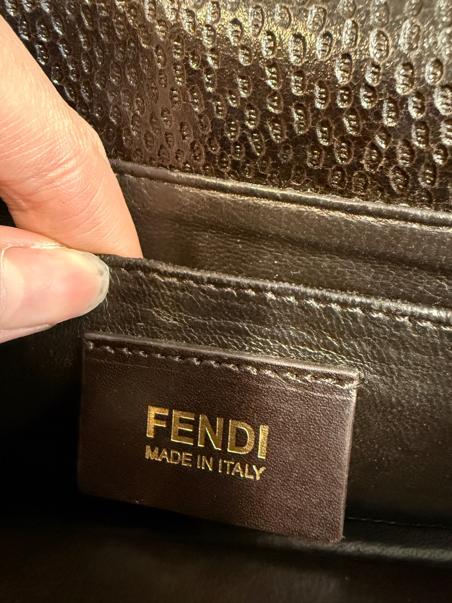 Fendi Peekaboo Mini Handbag with Chain Strap