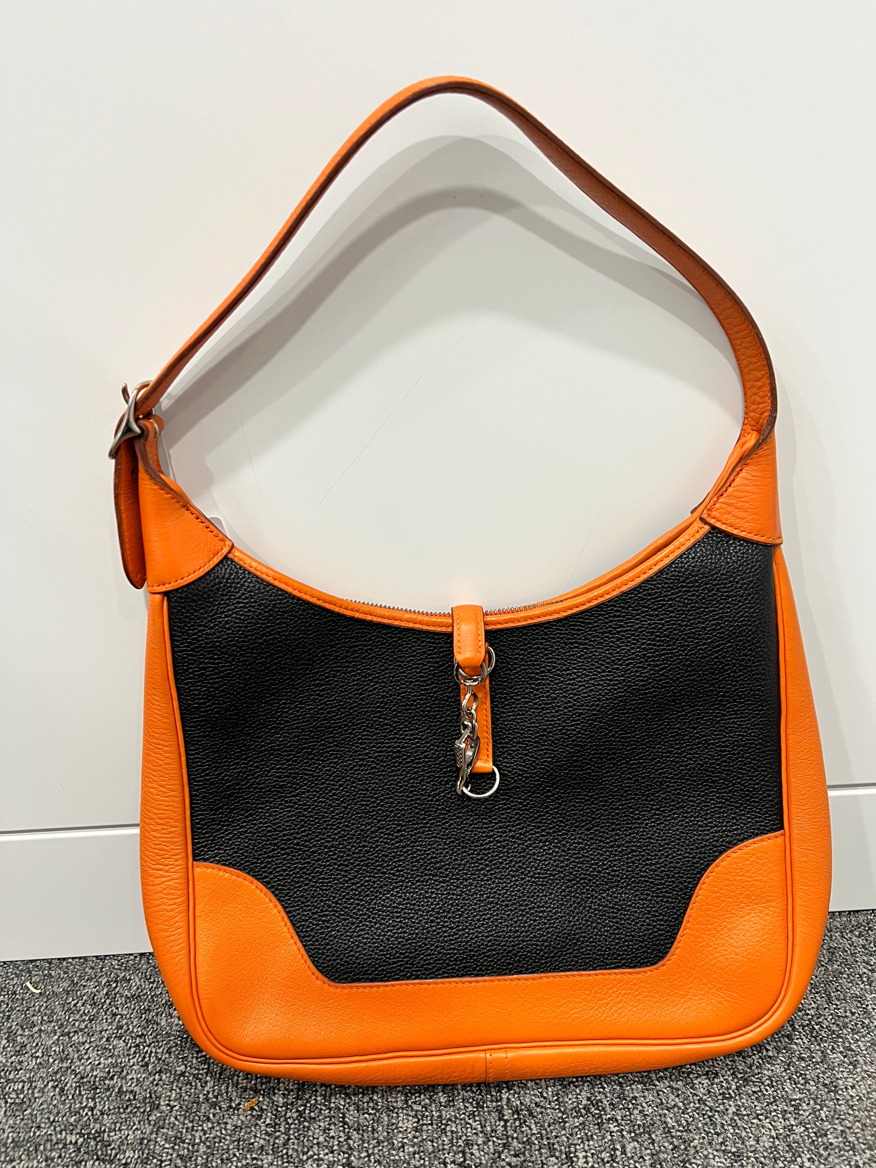 HERMES HERMES Togo × Negonda Black × Orange SV Trim 31 B04247TDMN
