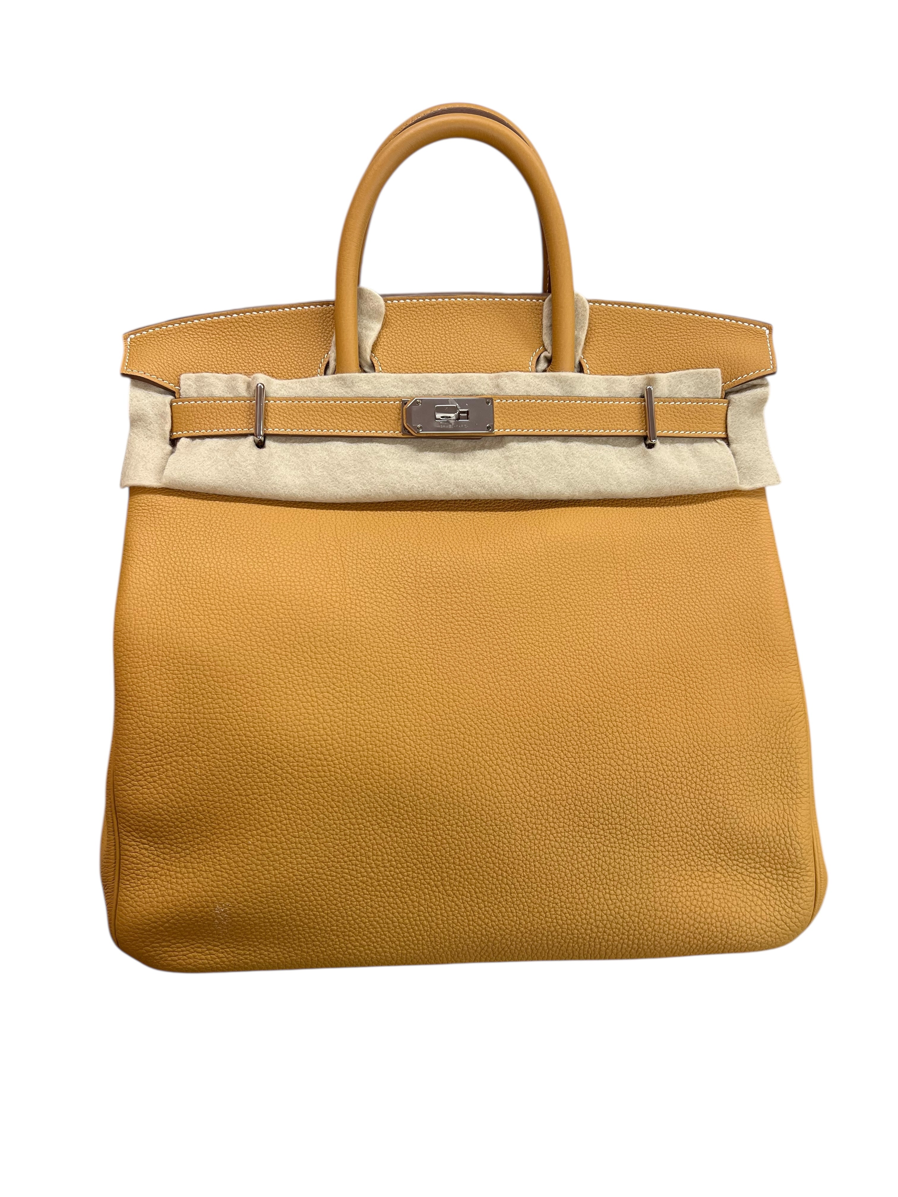 Hermes Haut A Courroies 40 Naturel sable Togo PHW #B SKCJB-158625