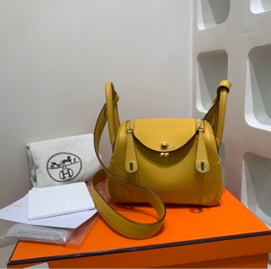 *Hermes Amber Yellow Mini Lindy Y-Cut Serenity NE441316
